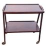Mid-Century Modern Wooden Serving Cart / Bar Trolley with Removable Tray Image 4