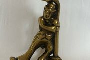 Vintage Brass ornament - drunken man and a lamppost
