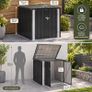 Lockable Steel Garden Storage Box  Black Outdoor Storage with Deadbolt Lock Image 2