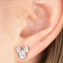 Sterling Silver Disney Mickey Mouse Silhouette Earrings New Image 2
