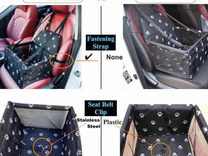 Waterproof Pet Dog Car Seat Booster Carrier with Seat Belt Harness and Headrest Strap for Puppy Cat MULTIPLE COLOURS AVAILABLE (FREE POSTAGE)