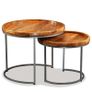 Side Table Set 2 Pieces Solid Mango Wood Image 6