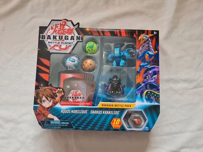 bakugan battle pack aquos nobilious- darkus krakelios brand new sealed