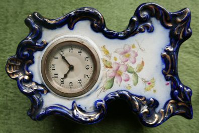 Antique French Mantel Clock, Hand Painted Porcelain Clock (works well)