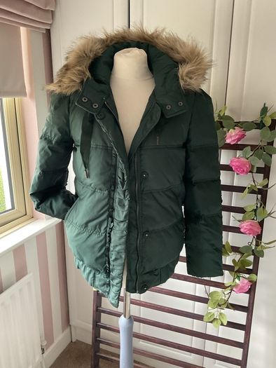 puffer jacket feather & down juicy couture hooded jacket medium