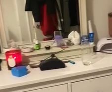 White Vanity Mirror with Drawer Bass
