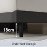 Double Bed Frame, Dark Grey, Upholstered Image 5