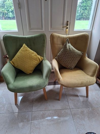 Fabric armchairs x 2