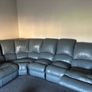 Grey Leather Recliner Couch Image 3