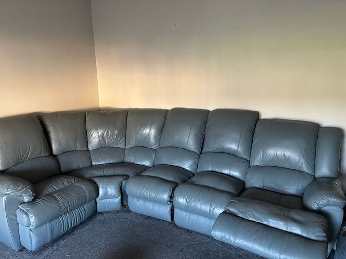 Grey Leather Recliner Couch REDUCED NEED GONE