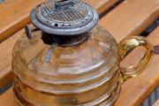 Amber Antique Finger Oil Lamp Base