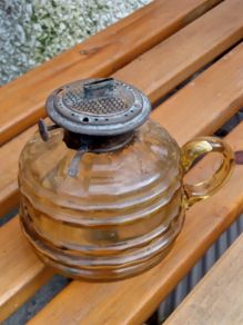 Amber Antique Finger Oil Lamp Base