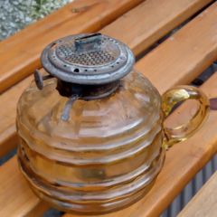Amber Antique Finger Oil Lamp Base