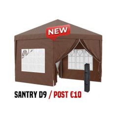10x10ft Popup Gazebo Marquee Party Tent Pavilion Coffee with 4 Sides