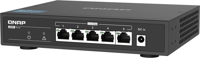 QNAP QSW-1105-5T, 5 port 2.5Gbps auto negotiation (2.5G/1G/100M), unmanaged switch, Broadcom Chipset Embedded