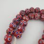 Antique Venetian Style Thousand Blue Eyes Red Glass Beads Necklace Strand Image 3