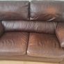 2 seater brown leather sofa Image 2