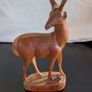 African Wooden Gazelle Antelope Calf Hand Carved Safari Sculpture Image 5