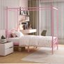 3ft Single Canopy Bed Frame with Ornate European Style Headboard & Footboard Image 6