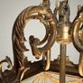 Large French Gilded Bronze Hall Lantern with Cut Glass Panels Image 5