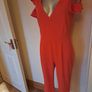 Miss Selfridge red jumpsuit for women size UK12 EU 40 Perfect condition Postage included Image 8