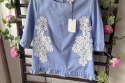 top short sleeve  Lenny b short sleeve T1 button back top