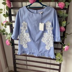 top short sleeve  Lenny b short sleeve T1 button back top