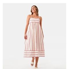 red and white striped summer dress