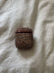 AirPod 2nd gen case with pink gems / rhinestones