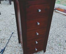 5 drawer tall dark brown dresser