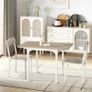 2-piece seating set, folding dining table with 2 chairs, folding table, 110 cm x 70 cm x 75 cm, White + Natural Image 2