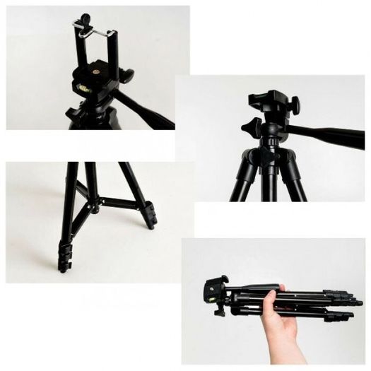 Tripod Stand Mount Holder for Camera & Phone - 1035mm (42") with Bubble Level Indicator