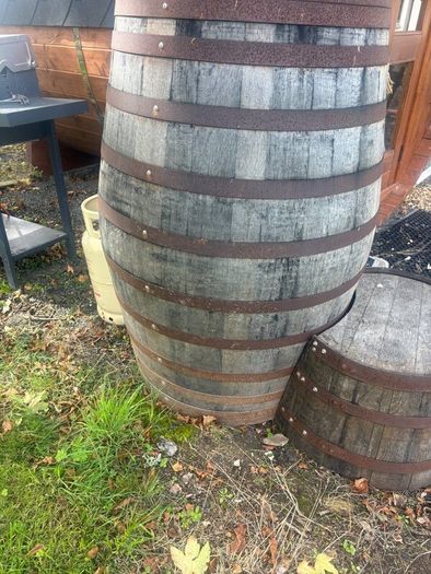 Sauna and cold barrell plunge with step