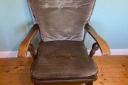 Elegant Vintage Upholstered Wooden Armchair