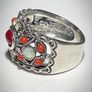Sterling silver ring with corals and moonstone (Spain) Image 4