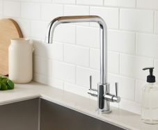 Walton Chrome Mono Kitchen Sink Mixer Tap | Square U-Spout