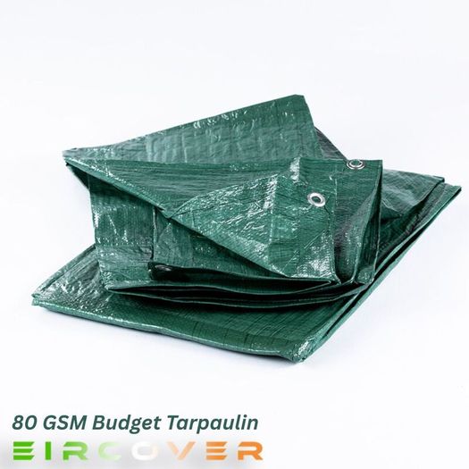 Budget Tarpaulin  2.4m x 3m (8' -10') 80 gsm green