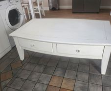 large wooden coffee table