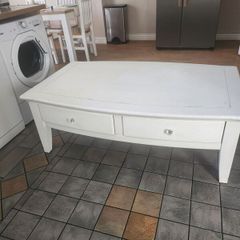 large wooden coffee table