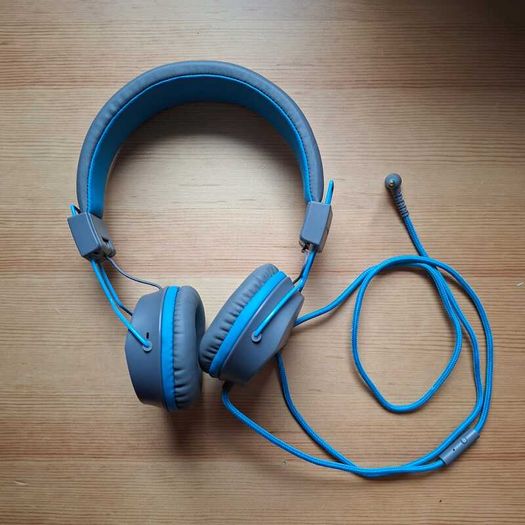 JLab JBuddies Studio Kids Headphones Wired - On-Ear with Microphone, Blue