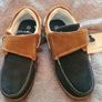 boys navy/tan suede shoes Image 6