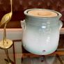 Handcrafted Kiltrea Bridge Pottery Stoneware Onion Crock Smooth Sage Green Glaze Embossed Onion Crock Image 2