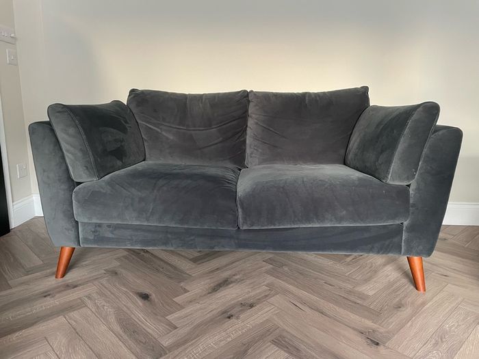 EZ Living Kendal 2 Seater Sofa  Navy Velvet
