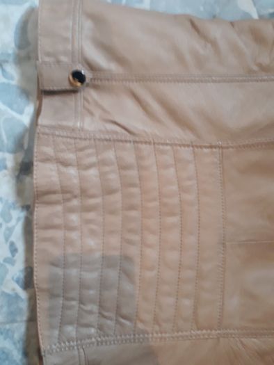 Beige Leather Jacket