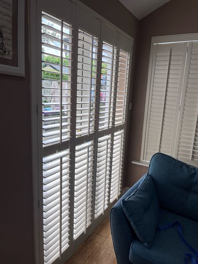 Custom White Interior Shutters