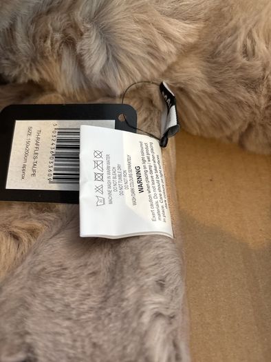 Faux fur polyester throw taupe
