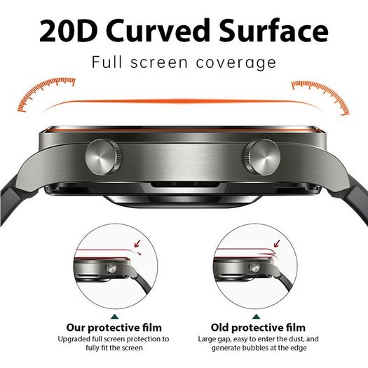 20D Curved Edge Full Protective Film Cover For Xiaomi Youpin Haylou RS3 LS04 Screen Protector Smart Watch Accessories Not Glass
