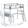 VITVAL Loft bed frame with desk top Image 6