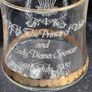 Gold Edged Charles and Diana Royal Wedding 1981 Pair Commemorative Wine Glasses Image 5