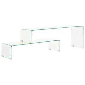 2 Piece Coffee Table Set 90x30x20/110x30x40 cm Tempered Glass